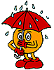  Смайлик в красных башмаках, <b>перчатках</b> и с зонтиком 