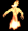 Огонь в виде фигуры  человека