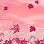  <b>Осенние</b> листья на розовом фоне 
