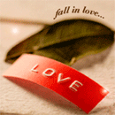  Листик и надпись (love) на <b>красном</b> (fall in love...) 