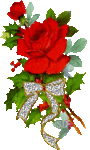  Красная роза с листиками , обвязана <b>ленточкой</b> 
