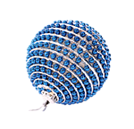 Новогодняя игрушка-шарик бисерный в голубую полосу