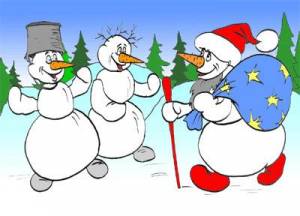  <b>Снеговики</b> играют в Деда Мороза 