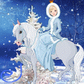 Снегурочка Анжелика на белой лошади