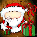 Санта-клаус с подарками (ho ho ho)