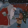 Дед мороз говорит мальчику,а на елочке светится игрушка(н...
