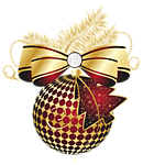 Новогодняя игрушка-шарик с золотистым бантиком