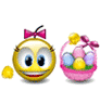  <b>Смайлик</b>-девочка с корзинкой с яйцами 
