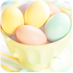  <b>Пасхальные</b> яйца нежного цвета 