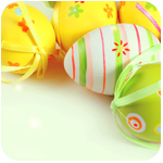 Пасхальные яйца с ленточками