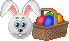 Пасхальный заяц с корзиной яиц