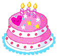 Торт с сердечком и тремя свечами