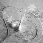 Наушники сложенные в форме сердца (listen to your heart)
