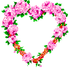  <b>Сердце</b>. Розовые цветы 