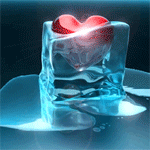  Сердечко растопило <b>кусочек</b> льда изнутри 
