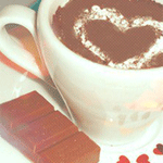  Чашечка кофе с сердечком и <b>шоколадкой</b> 