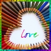 Сердце, сложенное из карандашей (love)