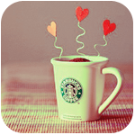  <b>Чашка</b> кофе от starbucks coffee и сердечки 
