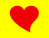  Сердце на желтом <b>фоне</b> 