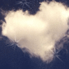  На <b>небе</b> облако в форме сердца, вокруг звёздочки 
