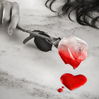  С розы капает кровь в <b>виден</b> сердца 