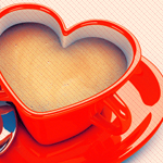 Кружка кофе в виде сердца