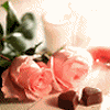 Букет роз с конфетами в виде сердечек