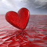 Сердце над поверхностью красного моря