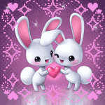 Два зайчика с сердечком