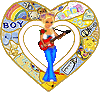 Девушка с гитарой в сердечке