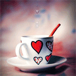 Чашка с сердцами