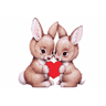 Два зайчика держат сердечко