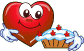 Сердечко с пироженкой