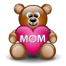 Маме!  Медвежонок держит сердечко