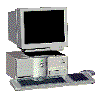  Котпьютер со старым <b>монитором</b> 