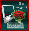Для тебя! Цветы рядом с компьютером
