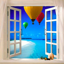 Воздушные шары за окном