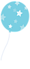 Голубой шарик с белыми звездами