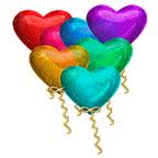 Разноцветные шарики - сердца