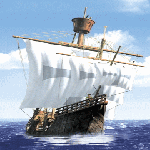 Корабль с белыми парусами