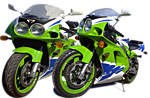 Мотоцикл зеленый