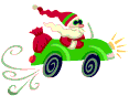 Дед мороз едет на машине