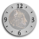 Часы. Серый циферблат с леопардом в центре