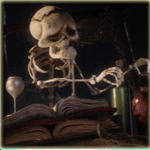  <b>Скелет</b> и книга 