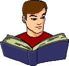 Молодой человек читает книгу