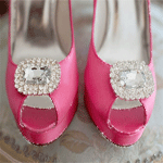 Розовые туфли с камнями