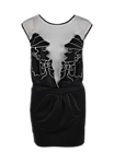 Комбинированное платье черное с серым