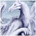 Белый пушистый дракон, художница apsaravis