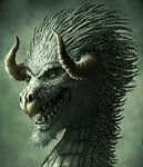 Голова рогатого дракона