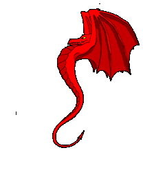 Красный дракон с крыльями